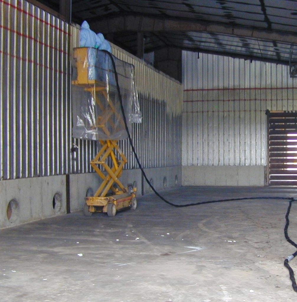 Spray foam in agricultural potato barn